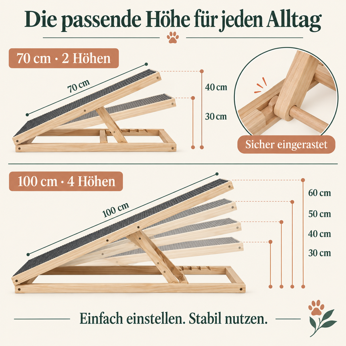 Gelenkschonende Hunderampe