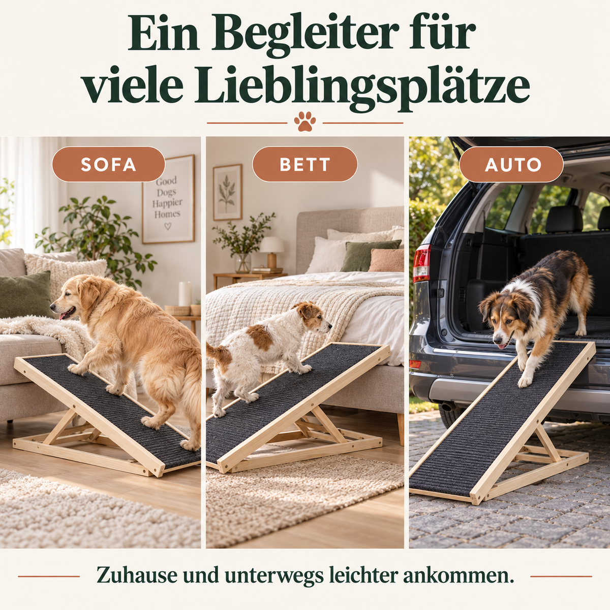 Gelenkschonende Hunderampe